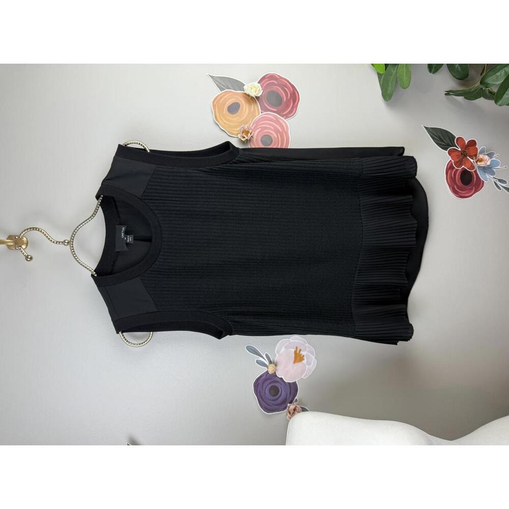Greylin Black Peplum Lightweight Sleeveless Sweater Tank - Size - Medium